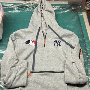 Gray MLB Hoodie with NY Logo